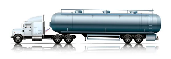 Weißer Sattelzug mit Tankwagen — Stockvektor