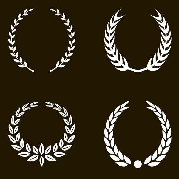 White Laurel Wreaths — Stock Vector