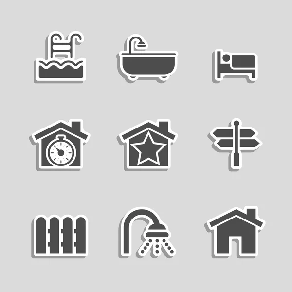 Real Estate Icons Set as Labels — Stock Vector