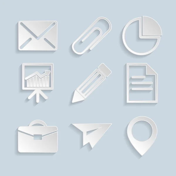 Business Paper Icons — Stock Vector