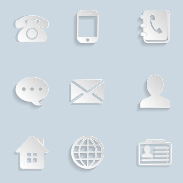 iletişim kağıt Icons set