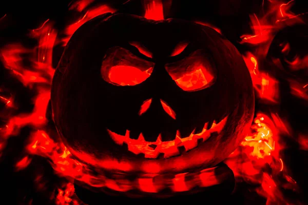 Jack Zucca Halloween Disegnato Con Luce — Foto Stock