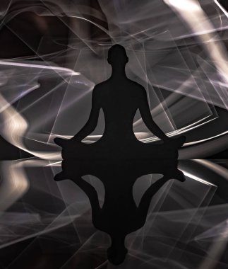 Lotus pozisyonunda oturan bir adam.