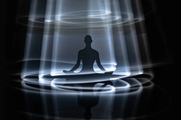 Lotus pozisyonunda oturan bir adam.