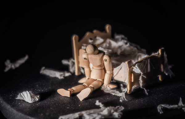 Metaphorical still life of the state of a person in despair