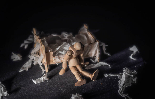 Metaphorical still life of the state of a person in despair