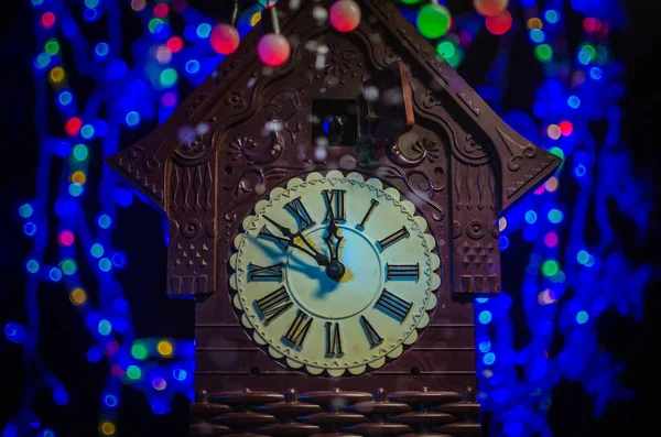 Годинник Зозулі Святкових Прикрасах — стокове фото