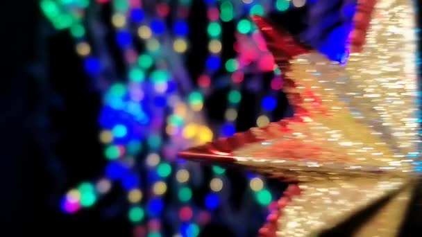 Karácsonyi Dekorációs Csillag Karácsonyra Szilveszterre — Stock videók