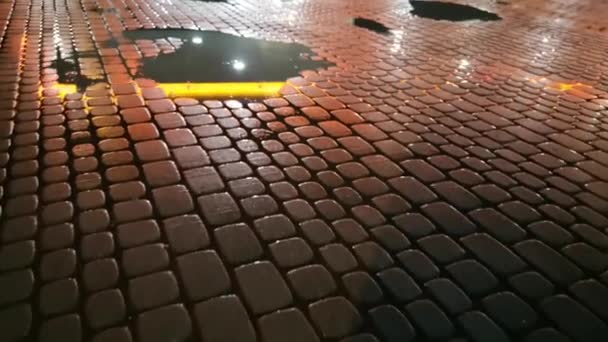 Losas Pavimentación Texturizadas Nevadas — Vídeo de stock