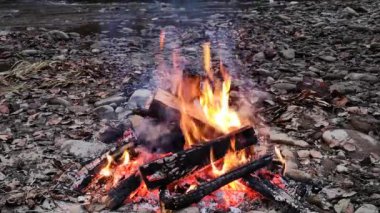 Elma bir gece ateşinde pişirilir.