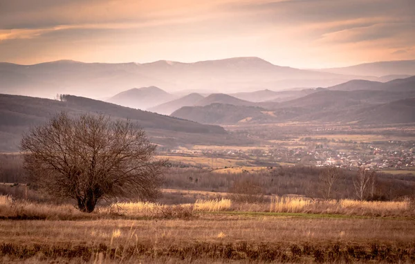 Сільський Пейзаж Високогір Взимку — стокове фото