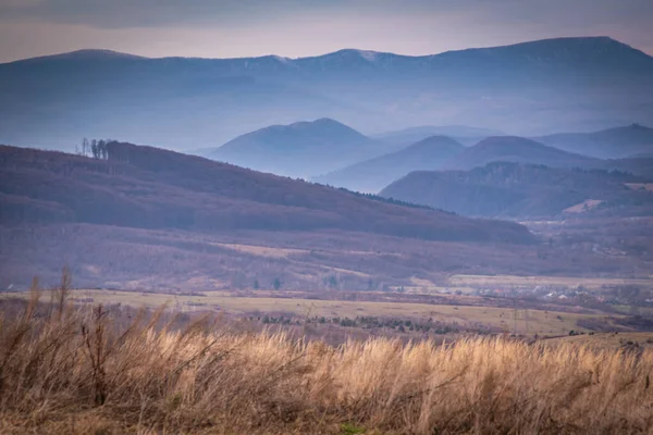 Сільський Пейзаж Високогір Взимку — стокове фото