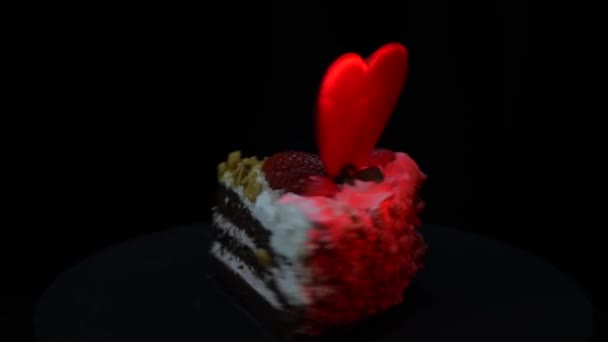 Kuchen Zum Valentinstag — Stockvideo