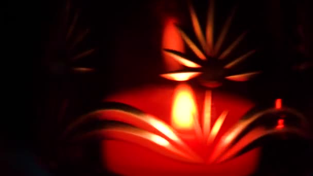 Φωτιά Κεριών Εορταστική Διακόσμηση — Αρχείο Βίντεο