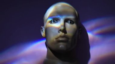 Işık dalgaları etkisiyle sembolik insan yüzü