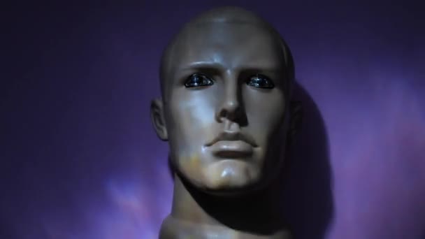 Символічне Обличчя Людини Ефектом Світлових Хвиль — стокове відео