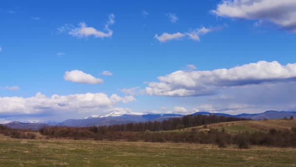 Time Lapse Spring Landscape Carpathian Mountains — Stock Video