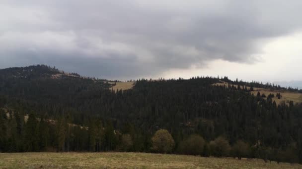 Панорама Видом Хребет Карпатских Гор — стоковое видео