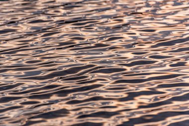 Güneşli bir dağ nehrinin desenli dalgaları