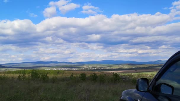 Tempo Paisagem Primavera Lapso Aldeia Vale Das Montanhas Dos Cárpatos — Vídeo de Stock