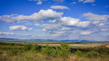 Karpat Dağları vadisinde bahar manzarası