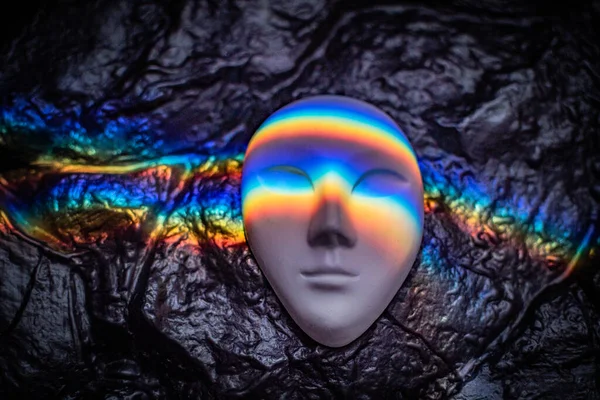 Plaster Face Mask Rainbow Shadow — Stock Photo, Image