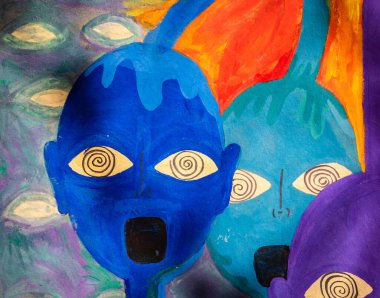 Korkmuş çocukları tasvir eden mecazi kurulum