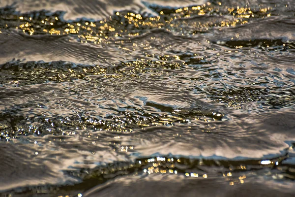 Verão Montanha Rio Ondas Textura — Fotografia de Stock