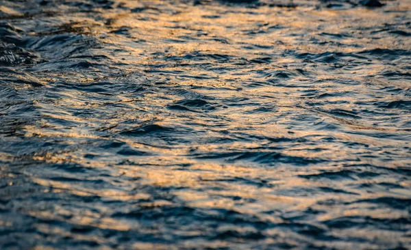 Texture Waves Mountain River Sunset Hour — Stock Photo, Image