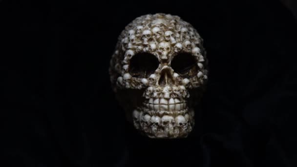 Jeu Lumière Sur Petit Crâne Humain Artificiel Décoratif — Video