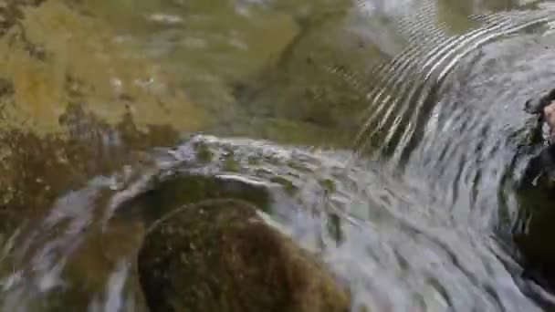 Struktura Vody Horské Řeky Blízkosti Kaskády — Stock video