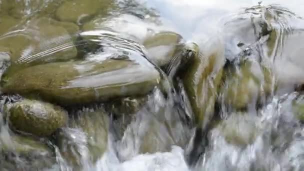 Textura Del Agua Río Montaña Cerca Cascada — Vídeos de Stock