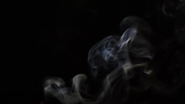 Hermoso Movimiento Humo Haz Luz Sobre Fondo Oscuro — Vídeo de stock