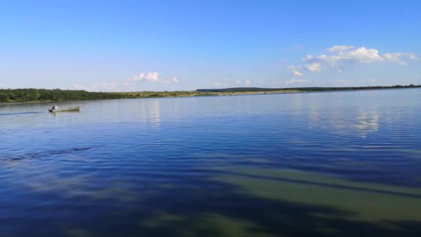 Paisagem Lago Verão Tarde Antes Pôr Sol — Vídeo de Stock