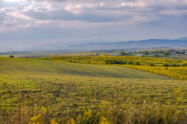 Peisajul Toamnă Munților Rurali Apus Soare — Fotografie, imagine de stoc
