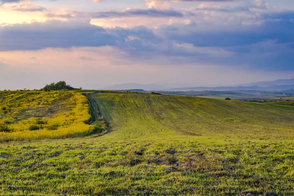 Peisajul Toamnă Munților Rurali Apus Soare — Fotografie, imagine de stoc