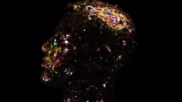 Koyu Arkaplanda Neşeli Bulanık Desenli Baş Çizgisi — Stok video