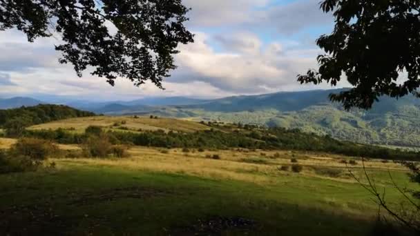 Suv Travels Autumn Carpathians — Stock Video