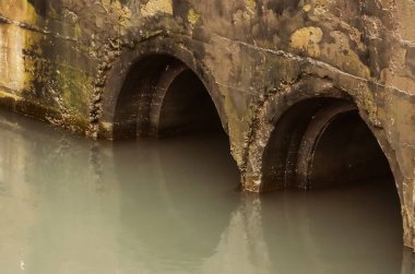 Köprünün altındaki bir kanalda kümeler