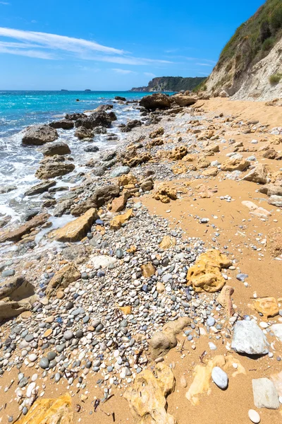 Paesaggio costa rocciosa Cefalonia Grecia — Foto Stock
