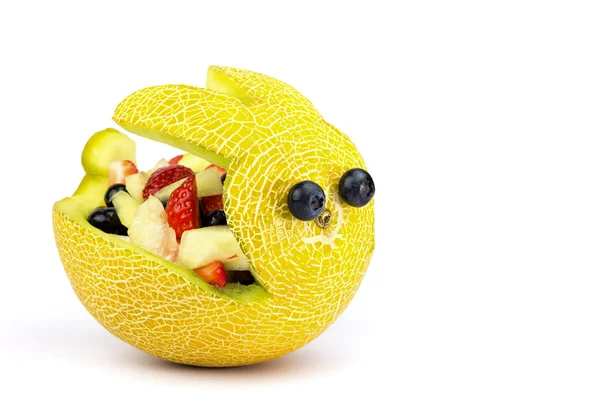 Melón conejito de Pascua lleno de fruta de verano — Foto de Stock