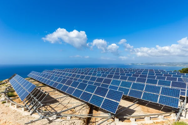 Field of solar panels or collectors at sea