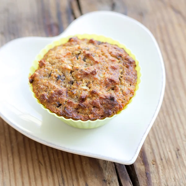 Muffin in groene silicium bakken mal — Stockfoto