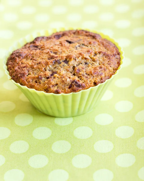 Muffin in groene silicium bakken mal — Stockfoto