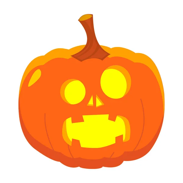 Citrouille Halloween Avec Visage Effrayant Izolated Sur Fond Blanc Décor — Image vectorielle