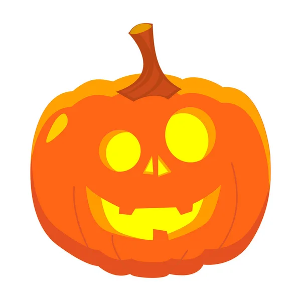 Halloween Pumpa Med Skrämmande Ansikte Izolated Vit Bakgrund Halloween Inredning — Stock vektor