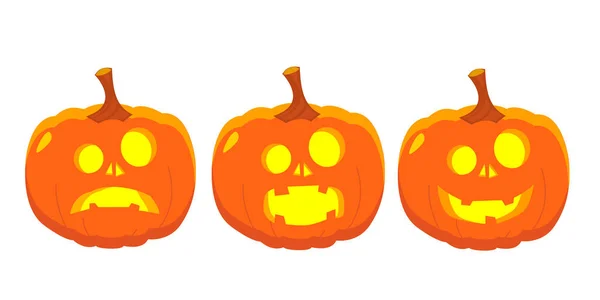 Halloween Dýně Děsivou Tváří Izolované Bílém Pozadí Halloweenská Výzdoba Dýňová — Stockový vektor