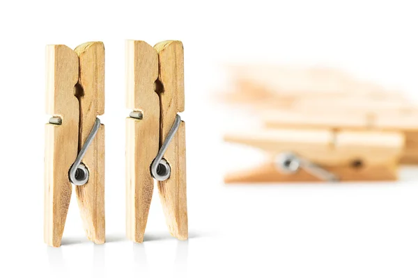 Standing wooden clothespin — Stock Photo, Image