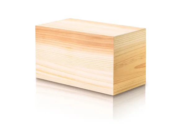 Caja de madera cuadrada — Foto de Stock