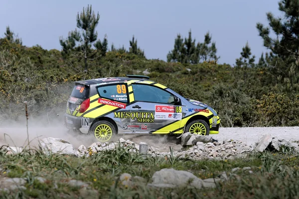 Portuguese driver Hugo Mesquita and co-driver Jorge Ribeiro — Stock Photo, Image